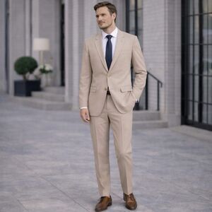 INDOCHINO Sport Coat Blazer WOOL LINEN Blend Size 42R Jacket 1 Button Designer